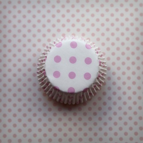 caissettes blanches pois rose