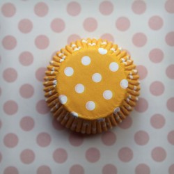 caissettes jaune à pois blanc