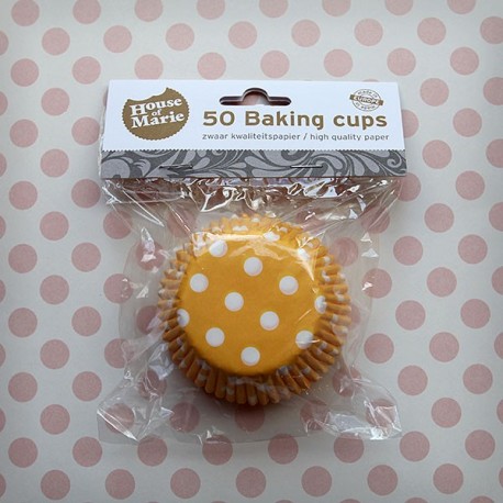 caissettes jaune à pois blanc