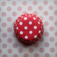 caissettes rouge à pois blanc