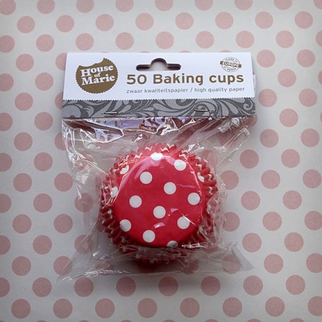 caissettes rouge à pois blanc