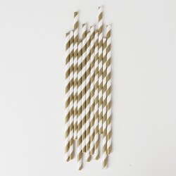 pailles rayées argent