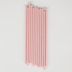 Pailles chevrons rose