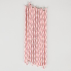 Pailles chevrons rose