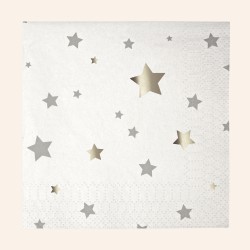 Etoiles argent - Serviettes 