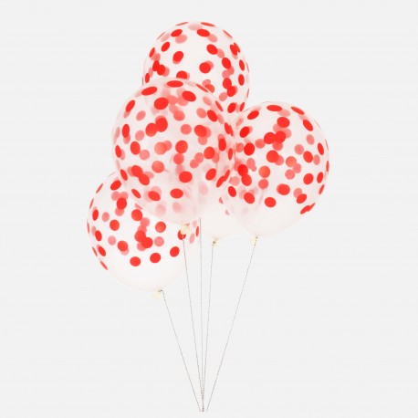 Ballons confettis Rouge