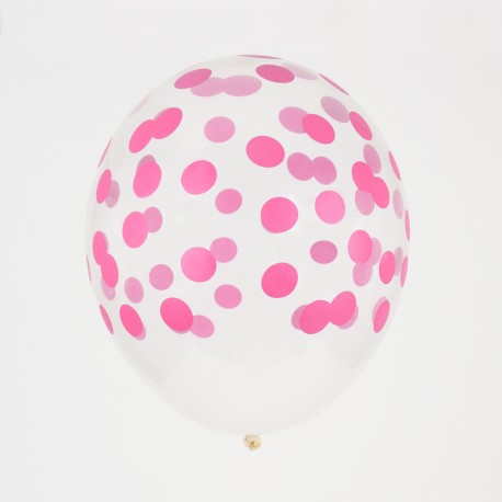 Ballons confettis Fuchsia