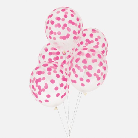 Ballons confettis Fuchsia