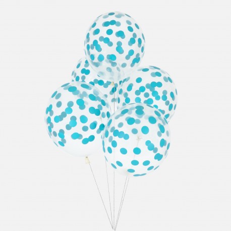 Ballons confettis Bleu