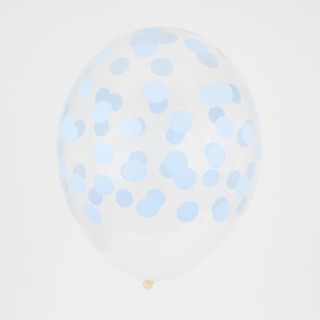 Ballons confettis Bleu Clair 