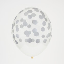 Ballons confettis Argent