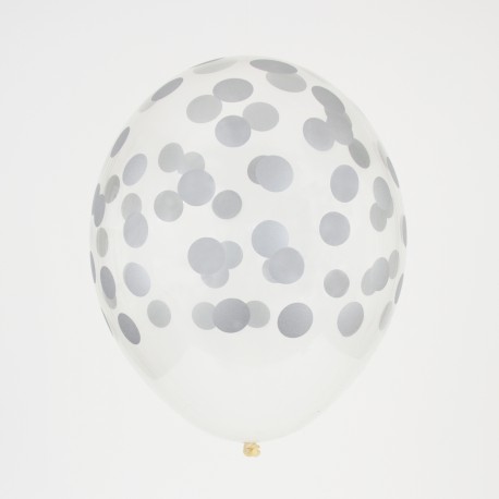 Ballons confettis Argent