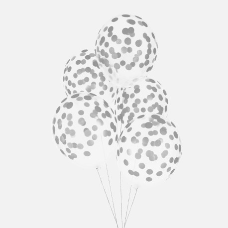 Ballons confettis Argent