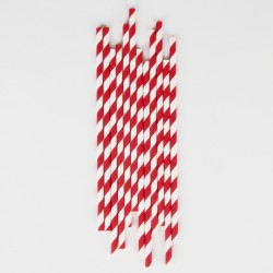 pailles rayées rouges