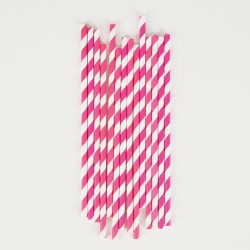 pailles rayées fushia