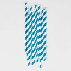 pailles rayées bleues