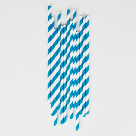 pailles rayées bleues