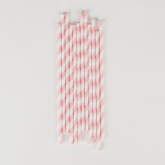 pailles rayées roses