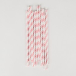 pailles rayées roses