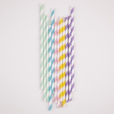 pailles rayées pastel