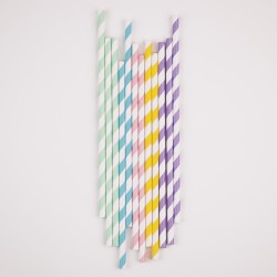 pailles rayées pastel