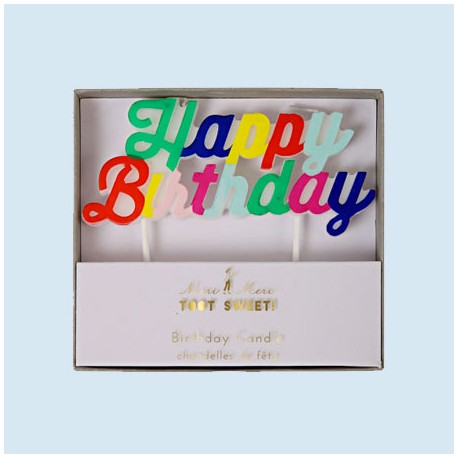 Bougie Happy Birthday Multicolore