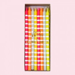 Grandes bougies rayées Pastels