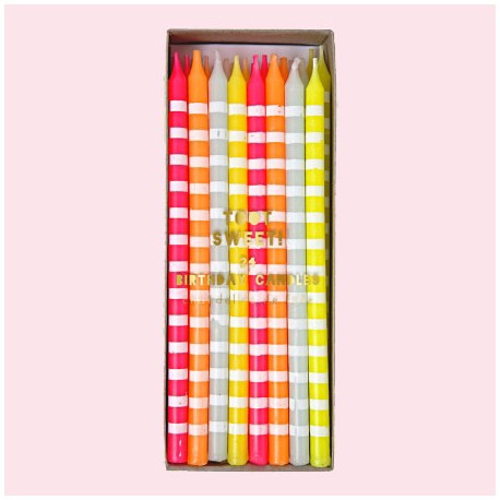 Grandes bougies rayées Pastels