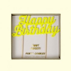 Bougie Happy Birthday Or