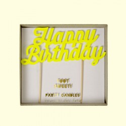 Bougie Happy Birthday Or