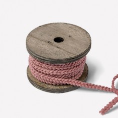 Ruban tressé vieux rose