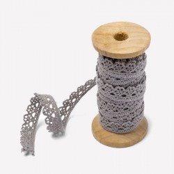 Ruban dentelle gris