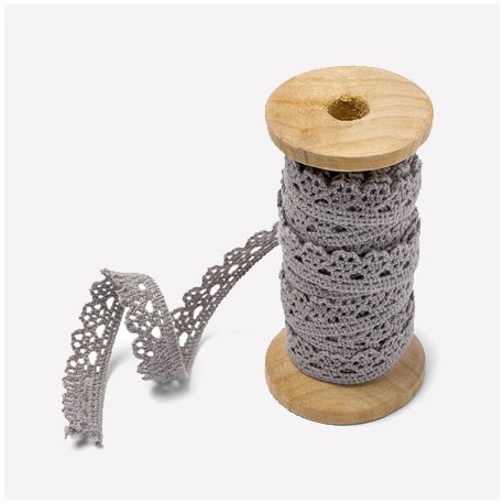 Ruban dentelle gris