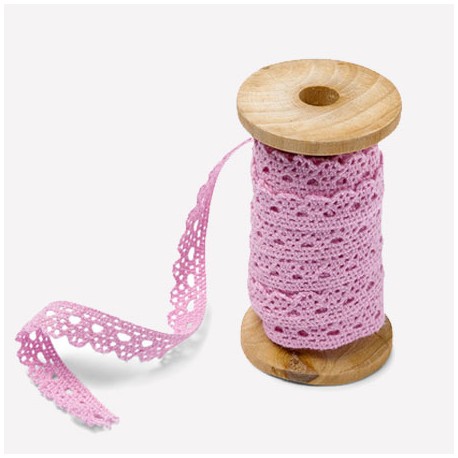 Ruban dentelle rose
