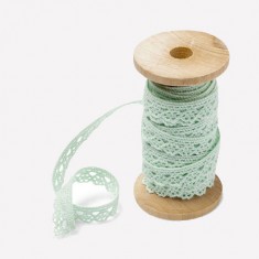 Ruban dentelle menthe