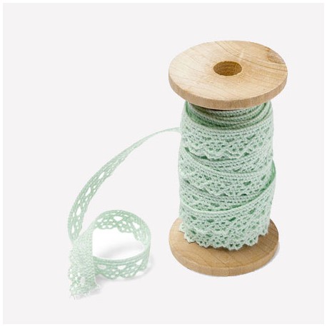 Ruban dentelle menthe