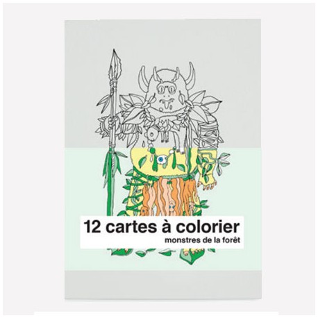 Cartes à colorier - monstres de la forêt