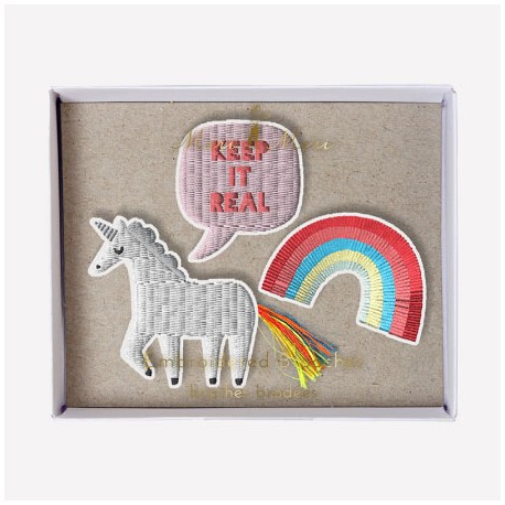 Broches brodées - Licorne