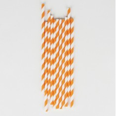 Pailles rayées orange
