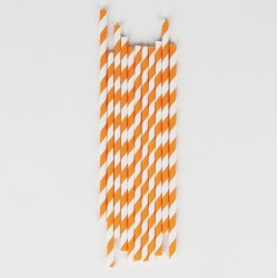 Pailles rayées orange