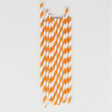 Pailles rayées orange