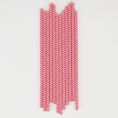 Pailles chevrons rouge