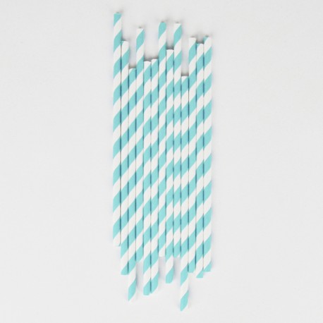 Pailles à pois bleus
