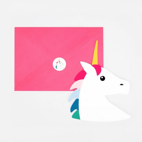 Invitations - Tête de licorne