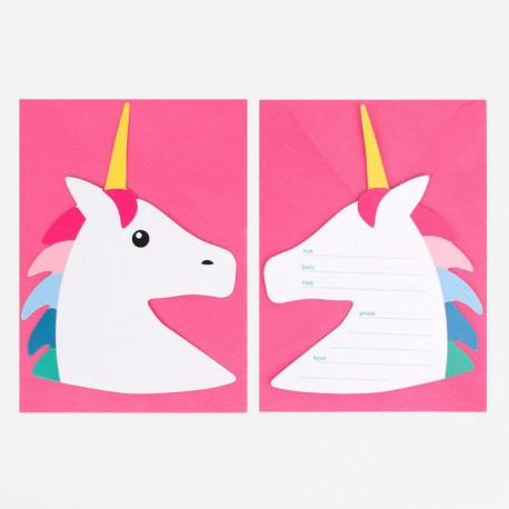 Invitations - Tête de licorne