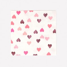 Coeurs roses - serviettes