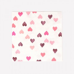 Coeurs roses - serviettes