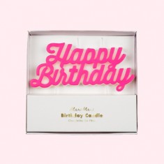 Bougie Happy Birthday Rose