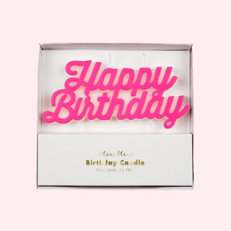 Bougie Happy Birthday Rose