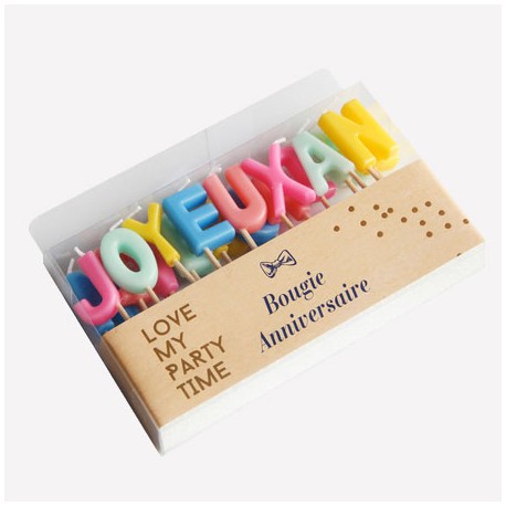 Bougies Joyeux Anniversaire - multicolores